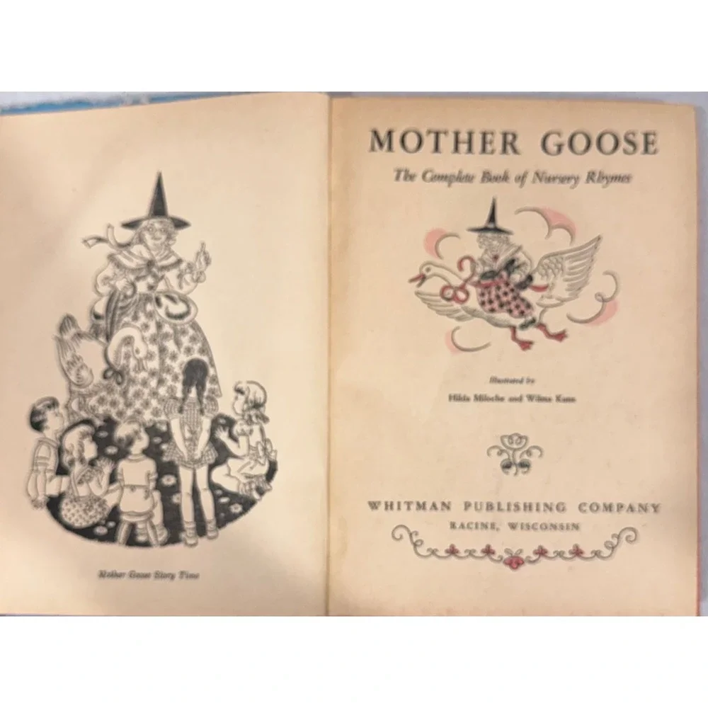 Vintage 1953 Mother Goose Complete Book of Nursery Rhymes Whitman Publishing